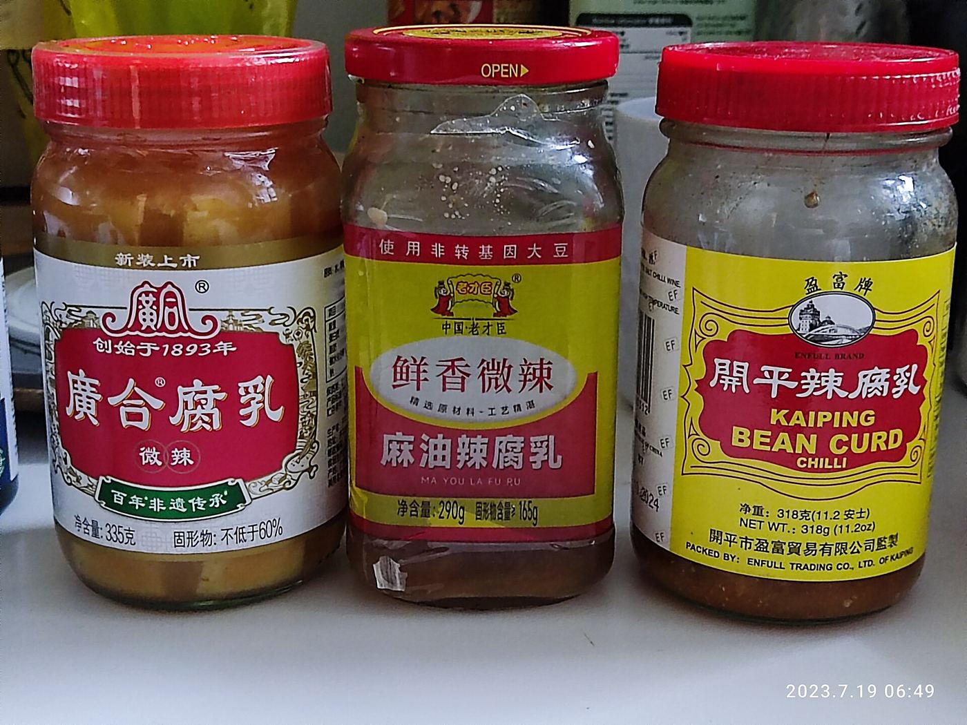 Jars of fermented food